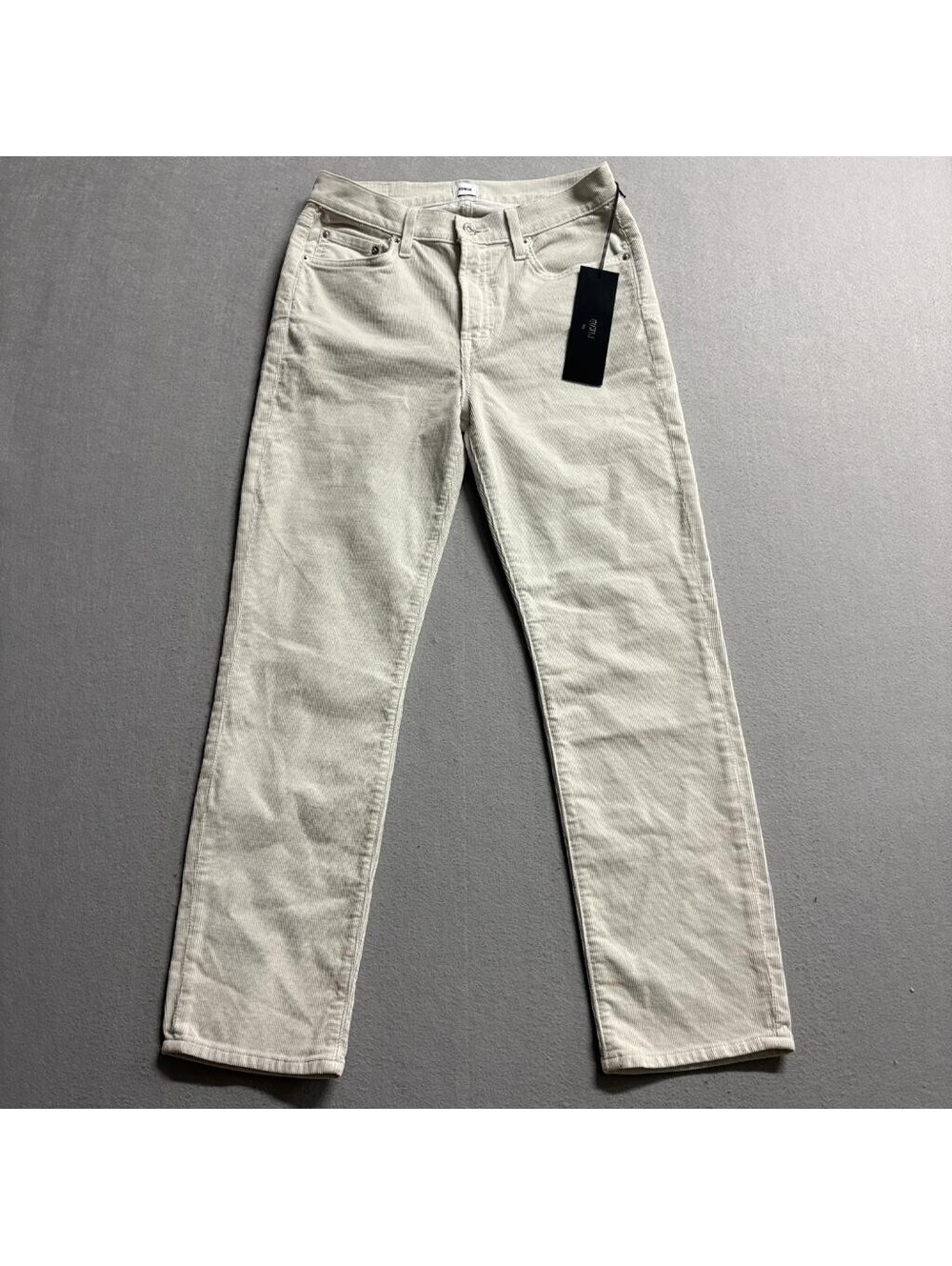Edwin Bree Corduroy Pants Womens 28 Glacier Gray White Organic Cotton Stretch